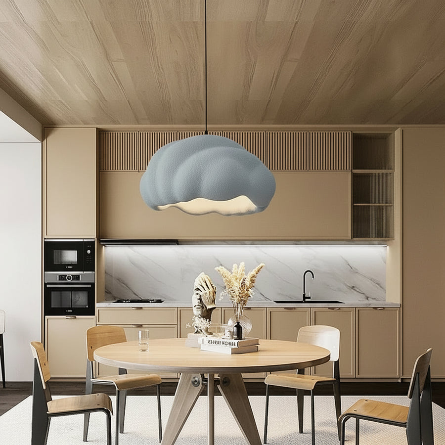 Suspension Nuage Résine Blanche Minimaliste Design - Chambre Salon Cuisine — Stratus
