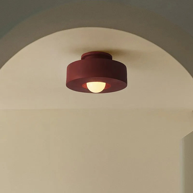 Lund Cylindre Tissu Bordeaux Minimaliste