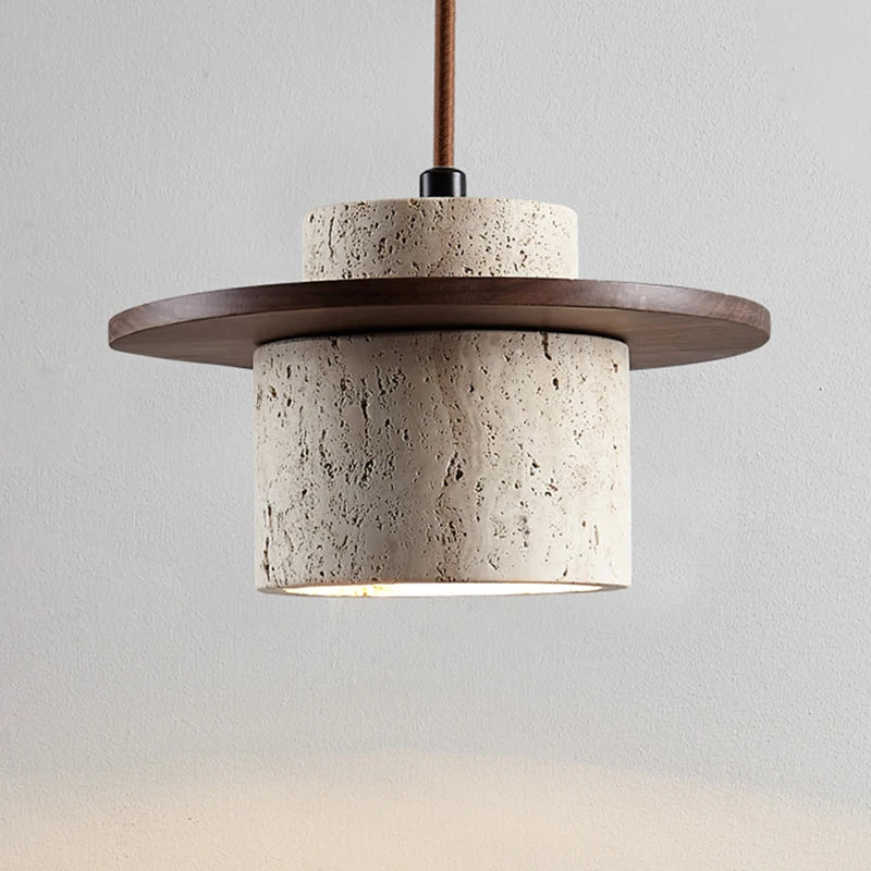 Suspension Cylindre Béton et Métal Marron Minimaliste Design - Chambre Salon Cuisine — Hypatia