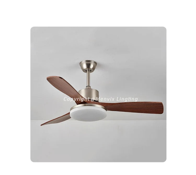 Ventilateur de Plafond Bois 3 Pales avec Éclairage