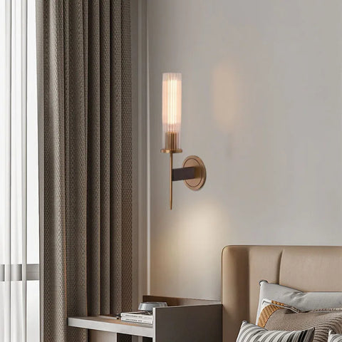 Applique Murale Bloc Verre Texturé Transparent Minimaliste Design Moderne - Chambre Salle de Bain Salon — Ferrara