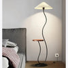 Lampadaire Spirale Métal Noir et Abat-Jour Plissé Blanc - Salon Bureau Chambre — Helix