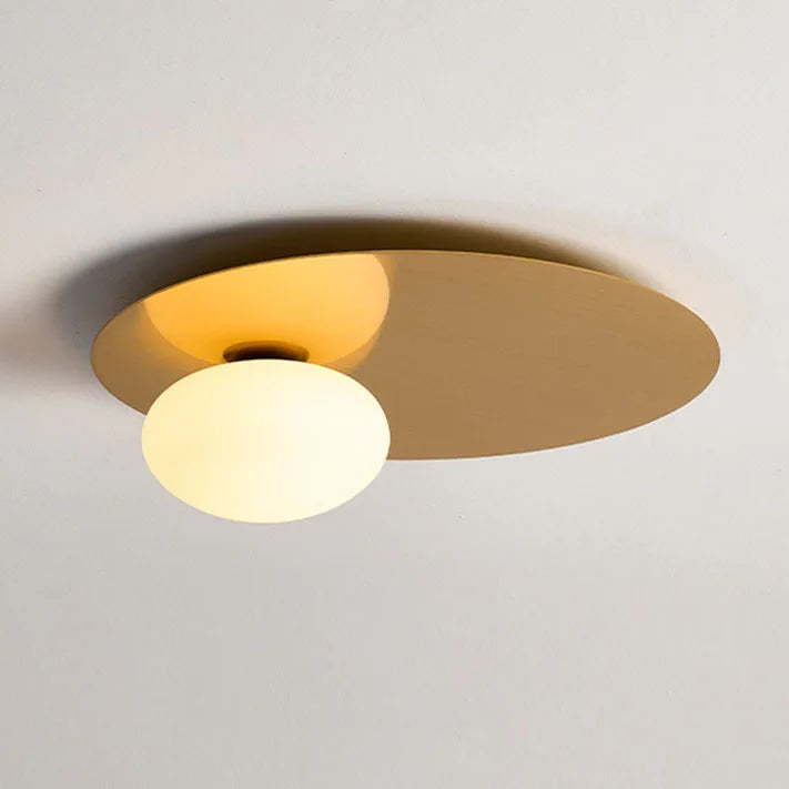 Plafonnier Disque Métal Doré Minimaliste Design Moderne - Salle de Bain Salon Chambre — Plateo