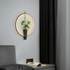 Applique Murale Anneau Métal Noir et Verre Épuré Design Moderne Noire Ronde - Chambre Salle de Bain Salon — Orbit