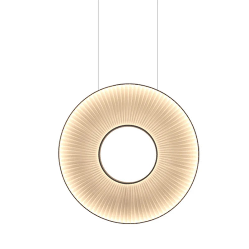 Suspension Anneaux Verre Opalin Blanc Épuré Design - Chambre Salon Cuisine — Halo