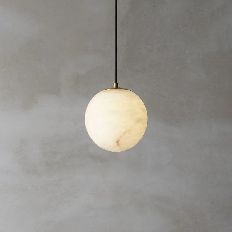 Suspension Cylindre Marbre Blanc et Laiton Épuré Design - Chambre Salon Cuisine — Procyon