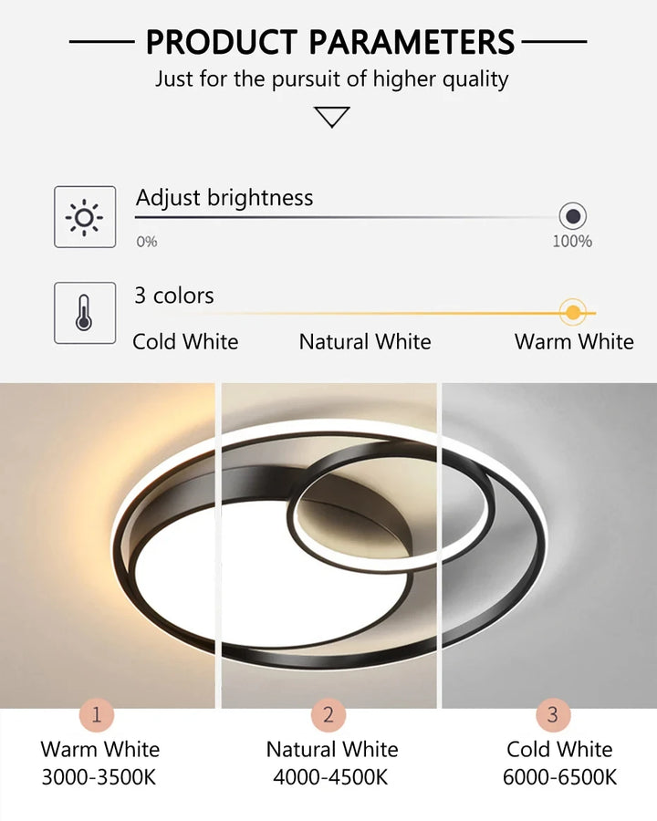 Dëris Anneaux Métal Noir et Blanc Minimaliste C