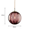 Suspension Sphère Verre Coloré et Laiton Épuré Design Boule - Cuisine Salon Salle à Manger — Mimosa