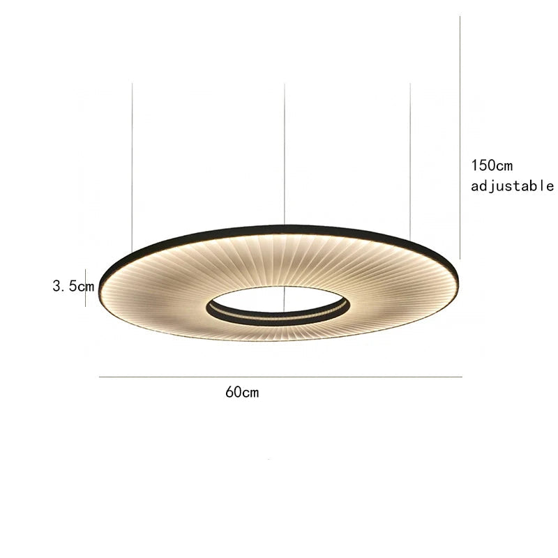 Suspension Anneaux Verre Opalin Blanc Épuré Design - Chambre Salon Cuisine — Halo