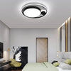 Plafonnier Anneau Métal Noir et Blanc Minimaliste Design Moderne - Salle de Bain Salon Chambre — Platino