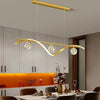 Suspension Vagues Laiton Doré et Boules Cristal - Salon Salle à Manger Chambre — Marée
