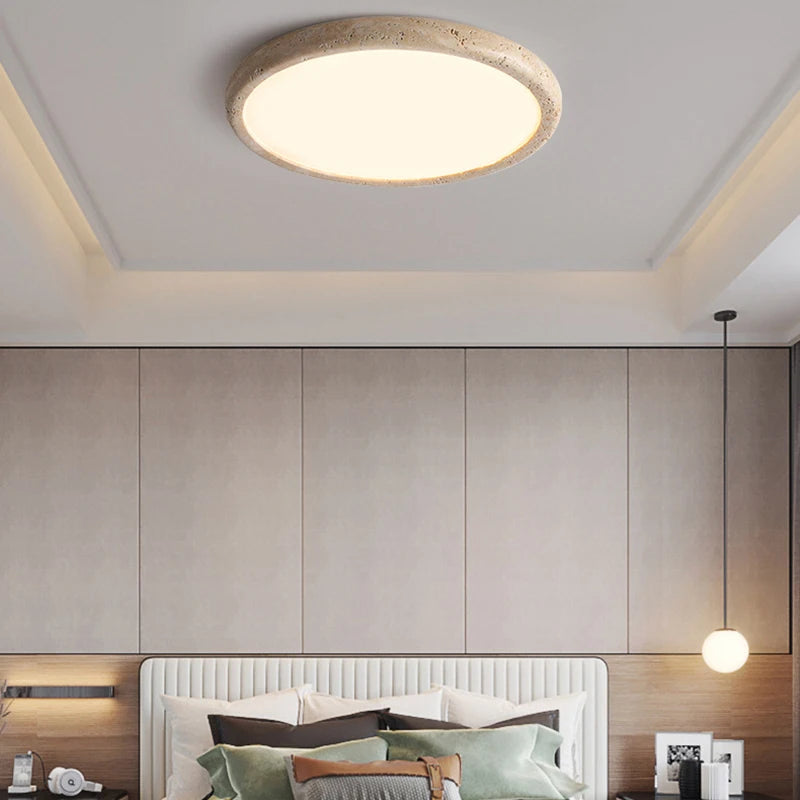 Plafonnier Anneau Bois Naturel Minimaliste Design Moderne - Salon Chambre Salle à Manger — Altair