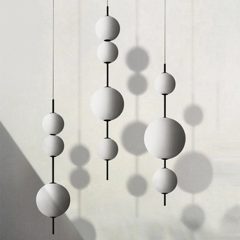Suspension Perles Verre Coloré et Métal Épuré Design - Cuisine Salon Salle à Manger — Perla