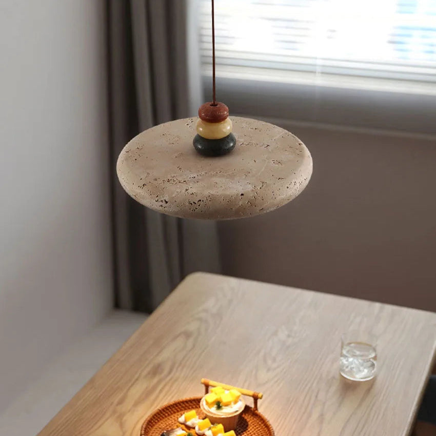 Suspension Cylindre Pierre Empilée Multicolore Nordique Design - Chambre Salon Cuisine — Incandeo