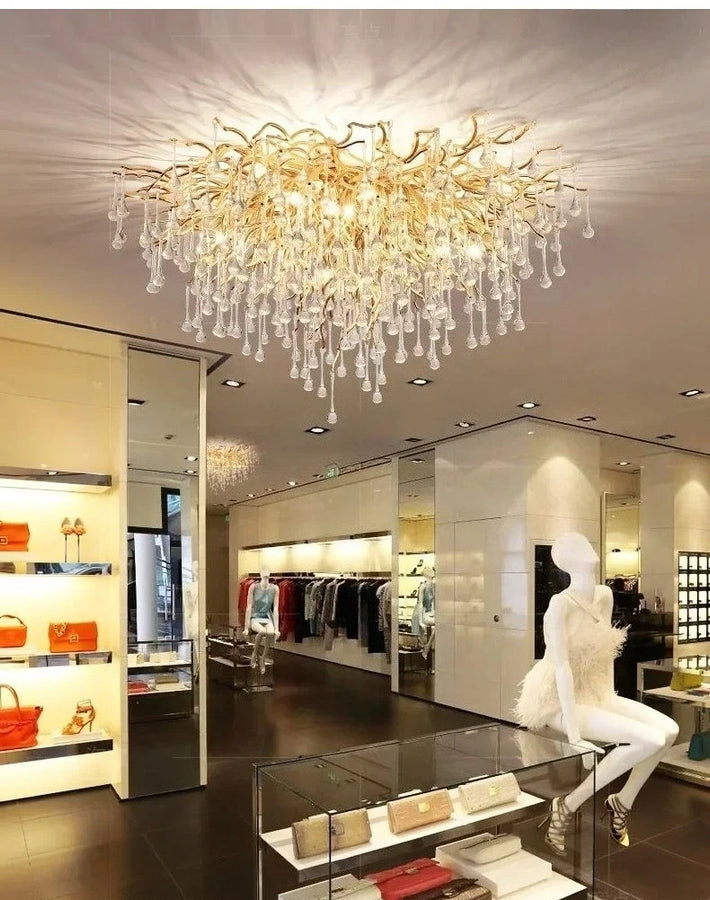 Randi Cascade Cristal et Métal Doré Luxueux