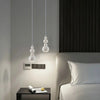 Suspension Pétales Tissu Marron et Boules Opalescentes - Chambre Salon Cuisine — Flore