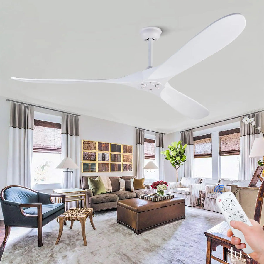 Ventilateur de Plafond Bois XXL avec Éclairage LED