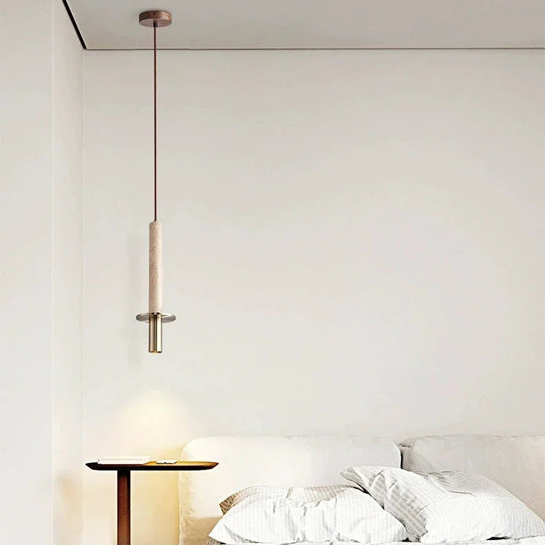 Suspension Cylindre Acier Noir Mat Minimaliste Design - Chambre Salon Cuisine — Vivace