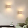 Applique Murale Demi-Sphère Céramique Beige et Bois - Chambre Salon Salle de Bain — Luna