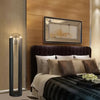 Lampadaire Cylindre Métal Noir et Verre Ambré - Salon Bureau Chambre — Prisme