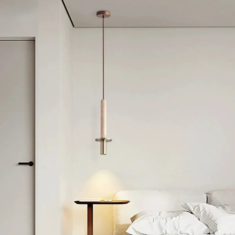 Suspension Cylindre Acier Noir Mat Minimaliste Design - Chambre Salon Cuisine — Vivace