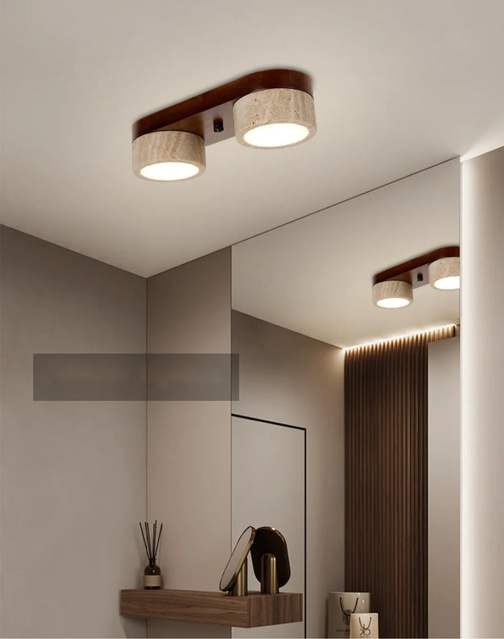 Chika Cylindres Bois Foncé Minimaliste Épuré