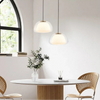 Suspension Niveaux Verre Opalin Blanc et Laiton - Chambre Salon Cuisine — Stratéo