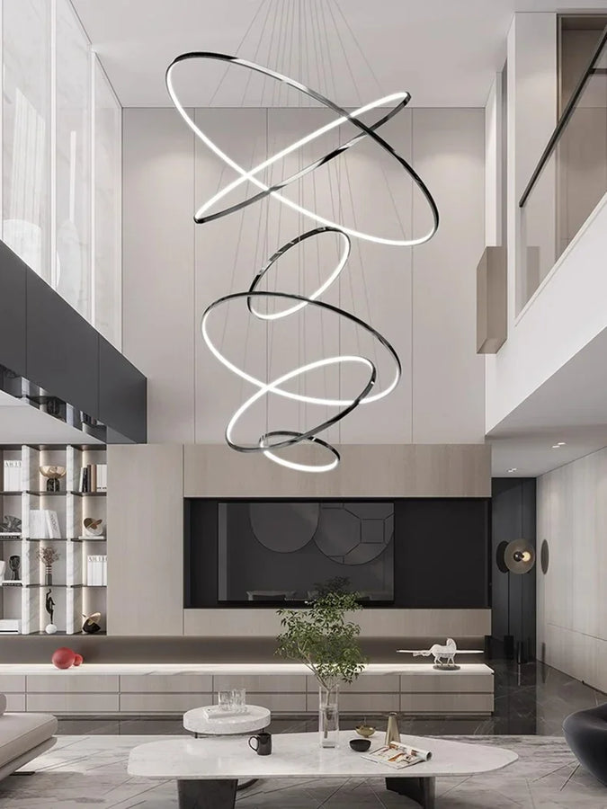 Svea Spirale Anneaux Métal Doré Contemporain
