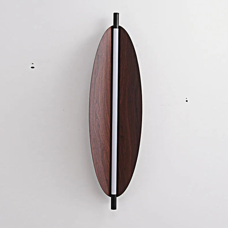 Applique Murale Ovale Bois Naturel Minimaliste Design Moderne - Chambre Salle de Bain Salon — Ovalo