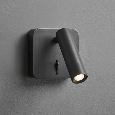 Applique Murale Cylindre Acier Noir Minimaliste Design Moderne Noire - Chambre Salle de Bain Salon — Grenat