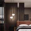 Suspension Géométrique Verre Opalin et Métal Noir - Chambre Salon Cuisine — Facetto
