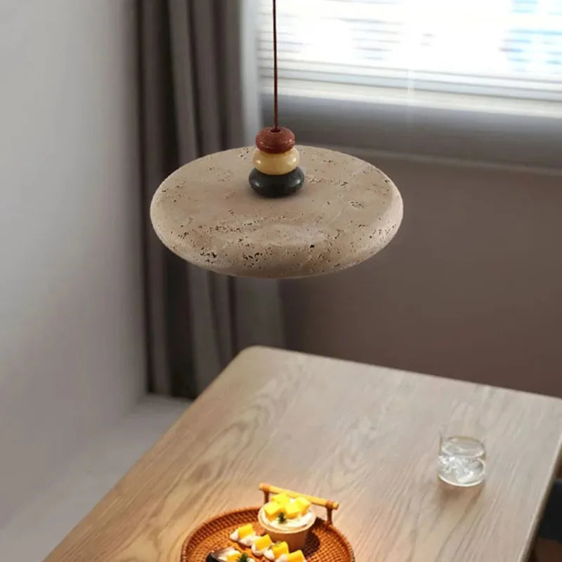 Suspension Cylindre Pierre Empilée Multicolore Nordique Design - Chambre Salon Cuisine — Incandeo