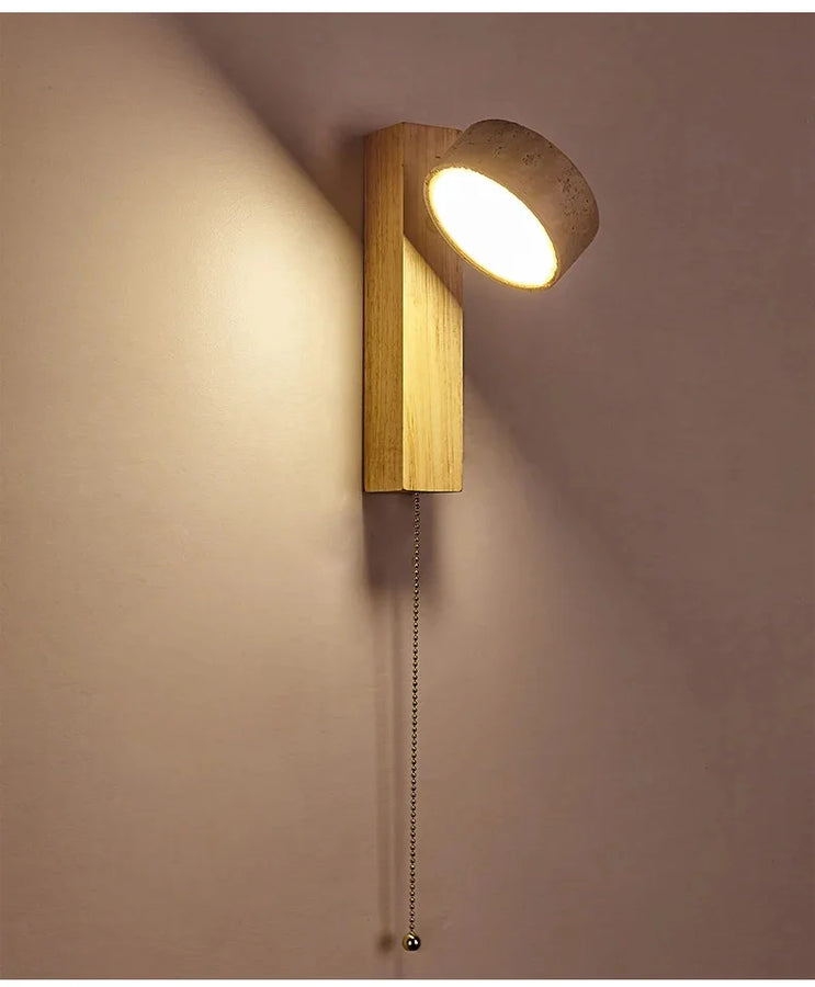 Estrella Cylindre Béton Brut et Bois Naturel