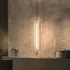 Suspension Cylindre Verre Texturé Transparent Minimaliste Design - Chambre Salon Cuisine — Fuste