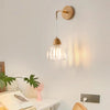 Suspension Cloche Verre Transparent et Bois Naturel - Cuisine Chambre Salon — Campanio