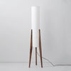 Lampadaire Cylindre Tissu Blanc et Bois Naturel - Salon Bureau Chambre — Canna
