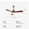Ventilateur de Plafond Bois 3 Pales avec Éclairage