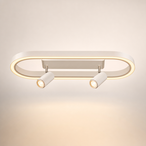 Leila Anneau Métal Blanc Minimaliste et Spot Orientable