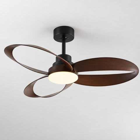 Ventilateur de Plafond Vintage Bois avec Éclairage