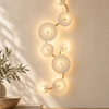 Jesse — applique murale verticale à 8 pétales en céramique blanche, 38 × 100 cm