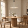 Keiko — suspension noire Ø60 cm au-dessus d’une table