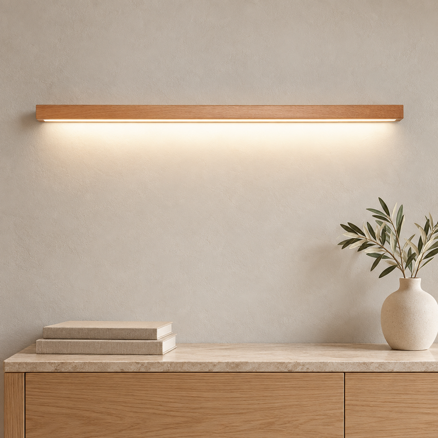 Ligna — lumière douce au-dessus d’une console