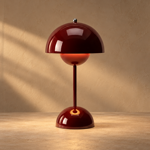 Noma — lampe champignon sans fil, finition bordeaux