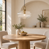 Presto modèle C transparent — suspension diamètre 30 cm au-dessus d’une table ronde