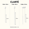 Clarté blanc — schéma tubes 50 et 80 cm, diamètre2 cm
