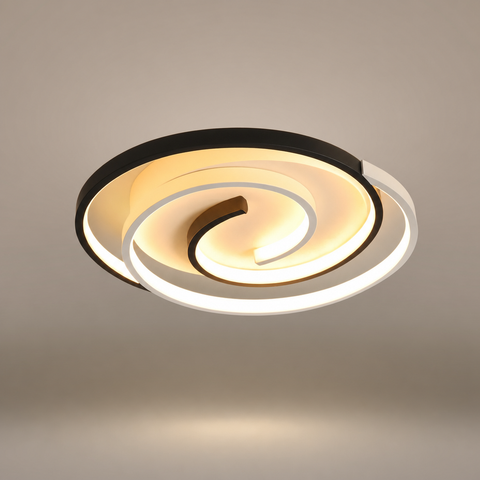 Zena Spirale Métal Noir et Blanc Minimaliste