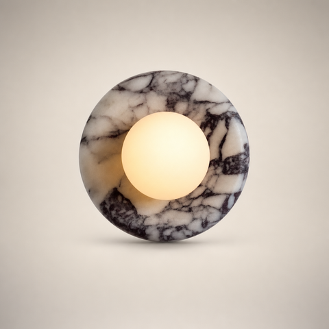 Unn Sphère Marbre Blanc et Gris
