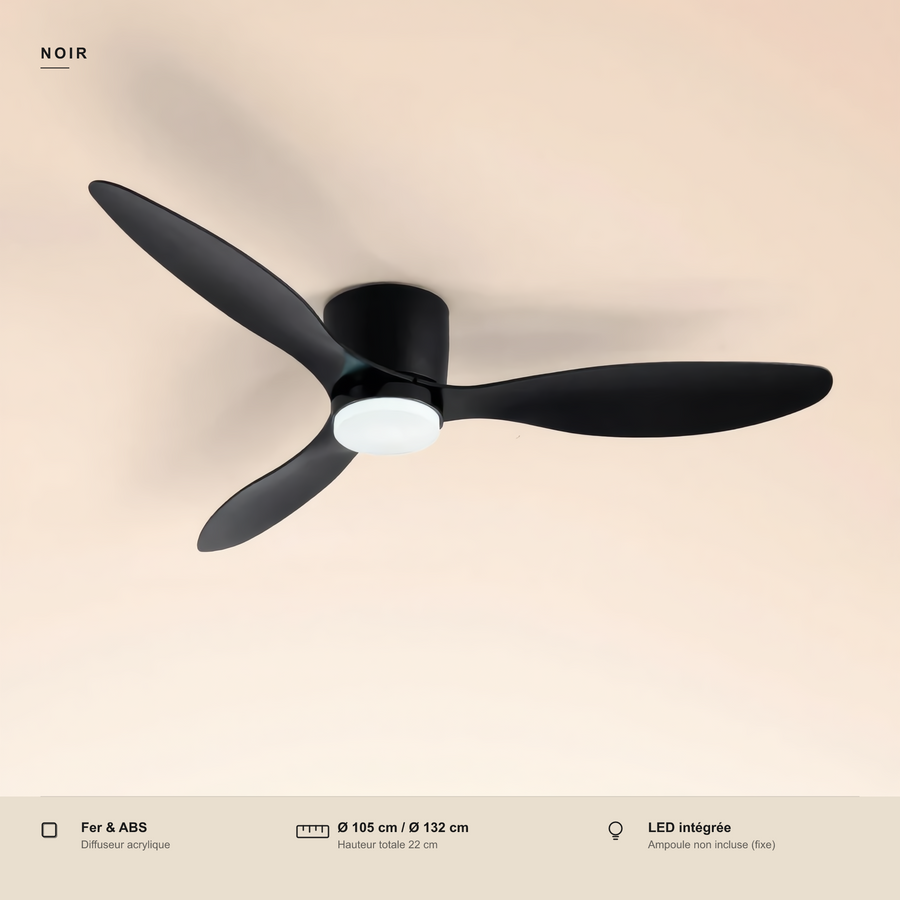 Ventilateur de Plafond Compact avec Éclairage LED