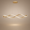 Suspension Vagues Métal Doré et Lumière Intégrée LED - Cuisine Salon Salle à Manger — Ivoire