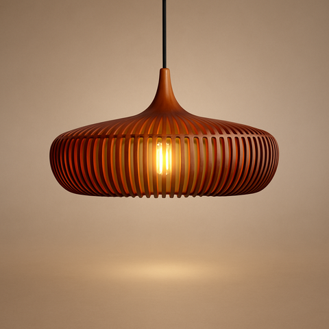 Suspension Vagues Tissu Beige Minimaliste Design - Chambre Salon Cuisine — Delfina